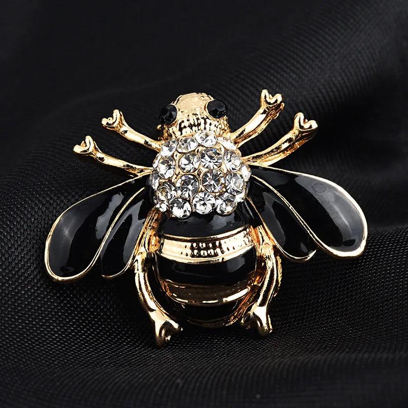Stylish Bee Brooch Pin Enamel Rhinestone Accessory for Women