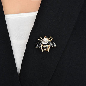 Stylish Bee Brooch Pin Enamel Rhinestone Accessory for Women