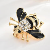 Stylish Bee Brooch Pin Enamel Rhinestone Accessory for Women
