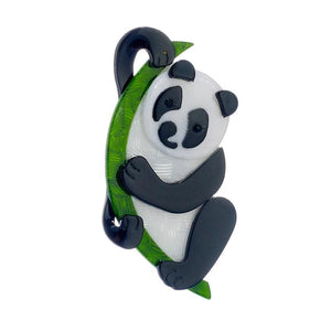 Bamboo Panda Brooch for Women Kids Acrylic Cartoon Animal Pins Badges