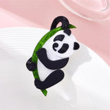Bamboo Panda Brooch for Women Kids Acrylic Cartoon Animal Pins Badges
