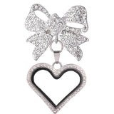 Heart Locket Pendant Brooch Glass Memory Relicario Jewelry