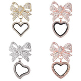 Heart Locket Pendant Brooch Glass Memory Relicario Jewelry