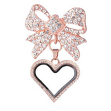 Heart Locket Pendant Brooch Glass Memory Relicario Jewelry