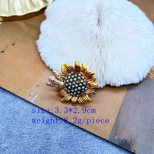 Vintage Big Bow Flower Honeybee Brooch