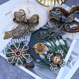 Vintage Big Bow Flower Honeybee Brooch