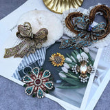 Vintage Big Bow Flower Honeybee Brooch