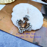 Vintage Big Bow Flower Honeybee Brooch