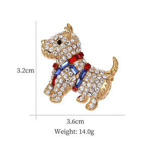 CZ Crystal Dog Brooch Jewelry Hijab Pin