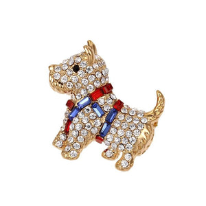 CZ Crystal Dog Brooch Jewelry Hijab Pin