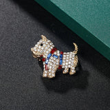 CZ Crystal Dog Brooch Jewelry Hijab Pin