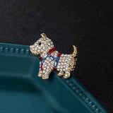 CZ Crystal Dog Brooch Jewelry Hijab Pin