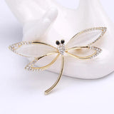 Opal Dragonfly Brooch Alloy Insect Pin Women's Coat Sweater Accessory