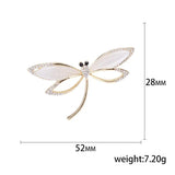 Opal Dragonfly Brooch Alloy Insect Pin Women's Coat Sweater Accessory