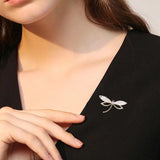 Opal Dragonfly Brooch Alloy Insect Pin Women's Coat Sweater Accessory
