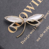 Opal Dragonfly Brooch Alloy Insect Pin Women's Coat Sweater Accessory