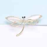 Opal Dragonfly Brooch Alloy Insect Pin Women's Coat Sweater Accessory