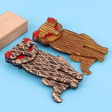 Red Eyes Cat Acrylic Brooch Pin for Women's Clothing
