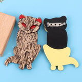 Red Eyes Cat Acrylic Brooch Pin for Women's Clothing
