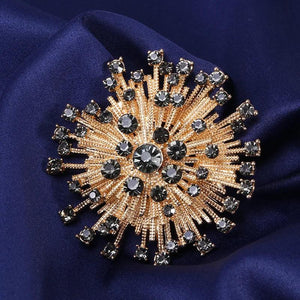 Snowflake Crystal Flower Brooch for Suit Coat