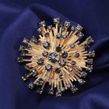 Snowflake Crystal Flower Brooch for Suit Coat