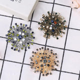 Snowflake Crystal Flower Brooch for Suit Coat