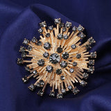 Snowflake Crystal Flower Brooch for Suit Coat