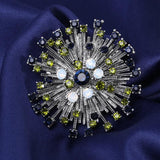Snowflake Crystal Flower Brooch for Suit Coat