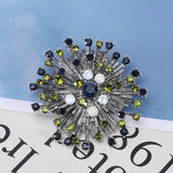 Snowflake Crystal Flower Brooch for Suit Coat