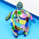Turtle Brooch Rhinestone Pin Winter Jewelry