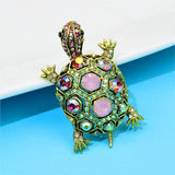 Turtle Brooch Rhinestone Pin Winter Jewelry
