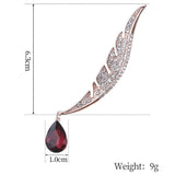 Feather Crystal Brooch Women Clothing Accessories