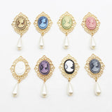 10pcs Alloy Oval Princess Head Pearl Flat Wedding Crafts