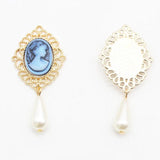 10pcs Alloy Oval Princess Head Pearl Flat Wedding Crafts