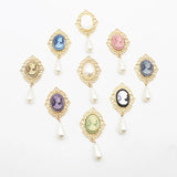 10pcs Alloy Oval Princess Head Pearl Flat Wedding Crafts