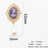 10pcs Alloy Oval Princess Head Pearl Flat Wedding Crafts