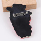 Acrylic Pink Hair Hat Lady Brooches Lapel Pins for Women's Clothing