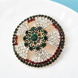 Rhinestone Round Brooches For Women Geometric Flower Party Pins