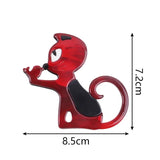 Acrylic Red Cat Bird Brooches Metal Pin for Women Kids Cartoon Animal