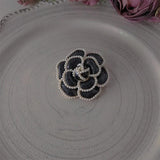 Vintage Rose Enamel Pins Small Pearls Flower Brooch