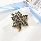 Alloy Rhinestone Brooch Vintage Pearl Flower Brooch