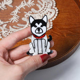 Acrylic Sitting Dog Pet Brooch Pin Jewelry