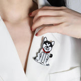 Acrylic Sitting Dog Pet Brooch Pin Jewelry