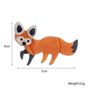 Acrylic Yellow Fox Cartoon Brooches for Women Kids