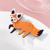 Acrylic Yellow Fox Cartoon Brooches for Women Kids