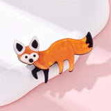 Acrylic Yellow Fox Cartoon Brooches for Women Kids