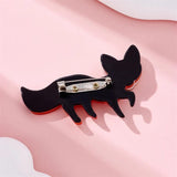 Acrylic Yellow Fox Cartoon Brooches for Women Kids