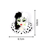 Acrylic Lady Figure Brooches Cartoon Witch Pin Badges