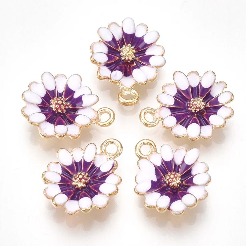 10Pcs Sakura Flower Pendant Charms for DIY Jewelry Making