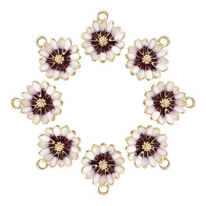 10Pcs Sakura Flower Pendant Charms for DIY Jewelry Making